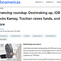 Financing roundup: Dealmaking up, IDB backs Kamay, Tractian raises funds, and more